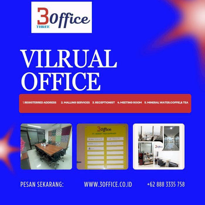 SEWA VIRTUAL OFFICE ( VO ) DENGAN HARGA MURA BERSAMA 3OFFICE