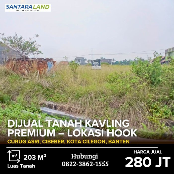 DIJUAL TANAH KAVLING PREMIUM – HOOK, STRATEGIS DI CURUG ASRI!