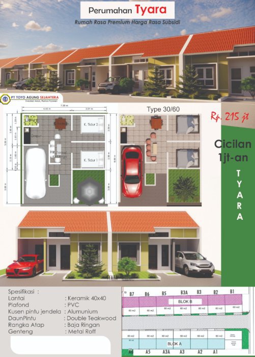 Rumah Premium harga subsidi Type 30/60