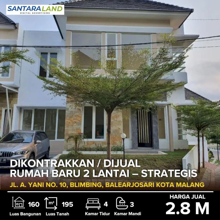 DIKONTRAKKAN / DIJUAL: RUMAH BARU 2 LANTAI – STRATEGIS & NYAMAN