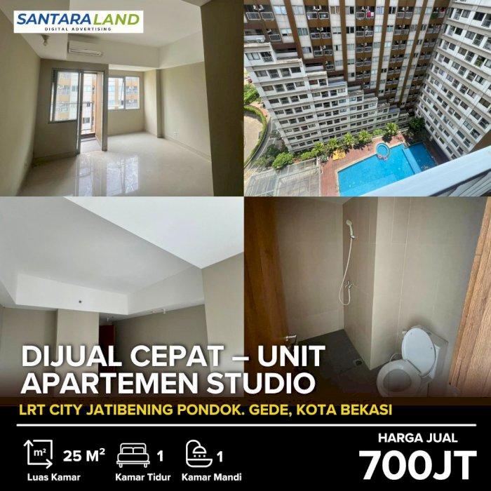 DIJUAL CEPAT – UNIT APARTEMEN STUDIO LRT CITY JATIBENING