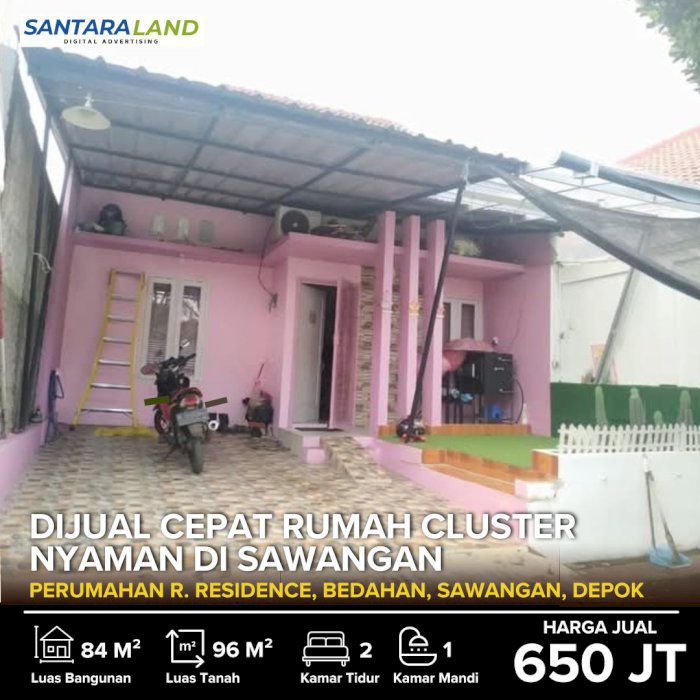 Dijual Cepat Rumah Cluster Nyaman di Sawangan