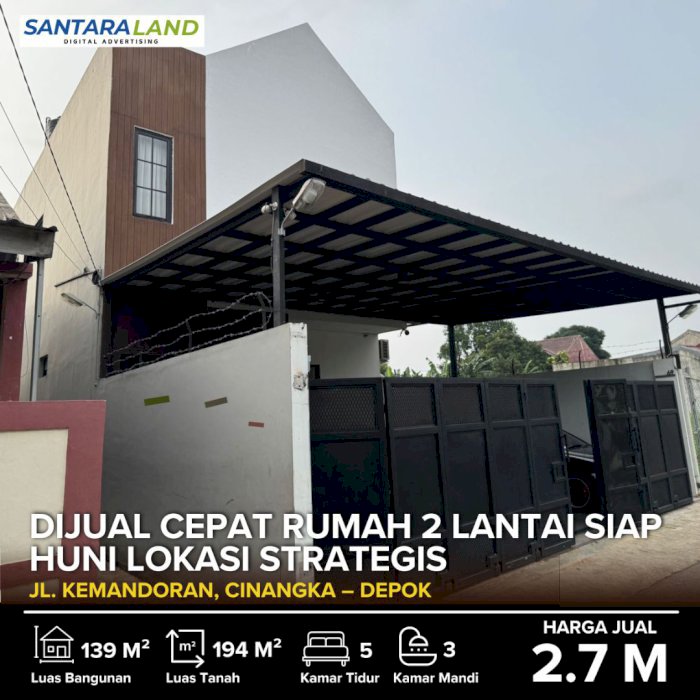 DIJUAL CEPAT RUMAH 2 LANTAI SIAP HUNI