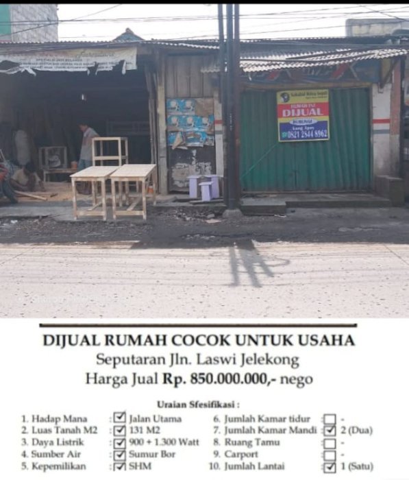 Di jual tempat usaha  jalan Laswi Jelekong Baleendah