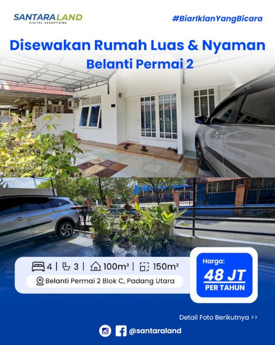 Disewakan Rumah Luas & Nyaman – Belanti Permai 2