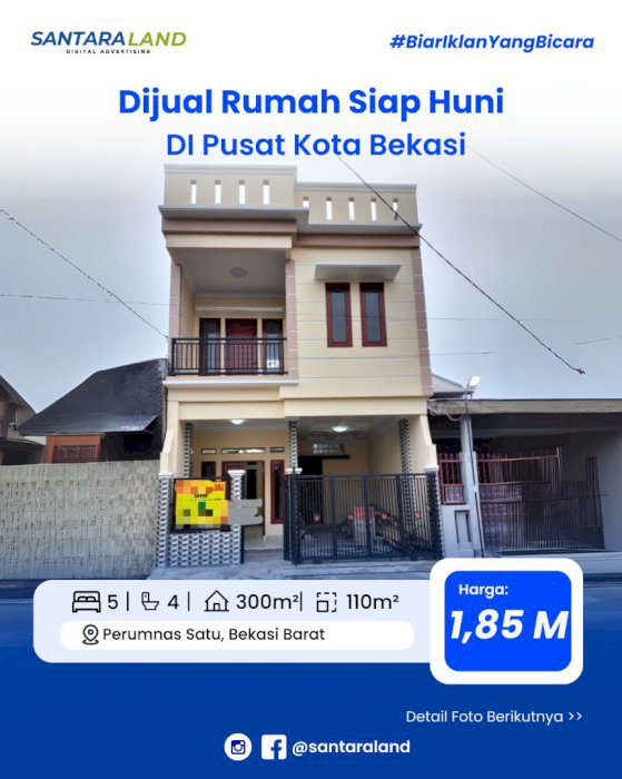 Dijual Rumah Siap Huni DI Pusat Kota Bekasi
