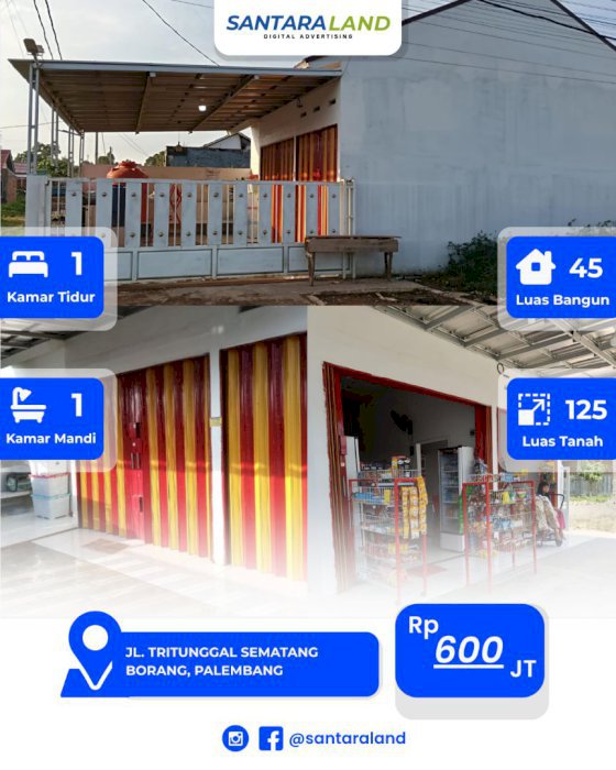 DIJUAL RUMAH SIAP USAHA – SEMATANG BORANG, PALEMBANG