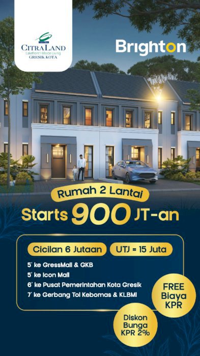 Jual Rumah Modern bisa KPR di Gresik Kota