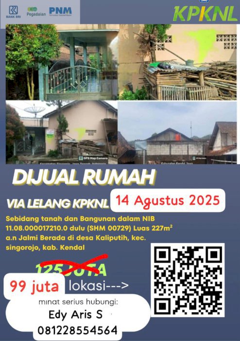 Di jual  rumah singrojo kab kendal
