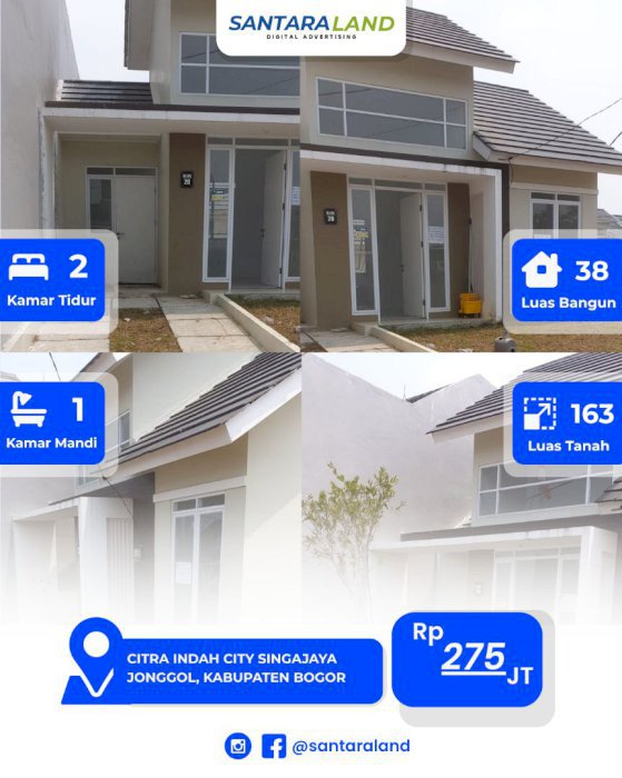 Rumah Luas di Citra Indah City – Harga Rp275 Juta (Nego)