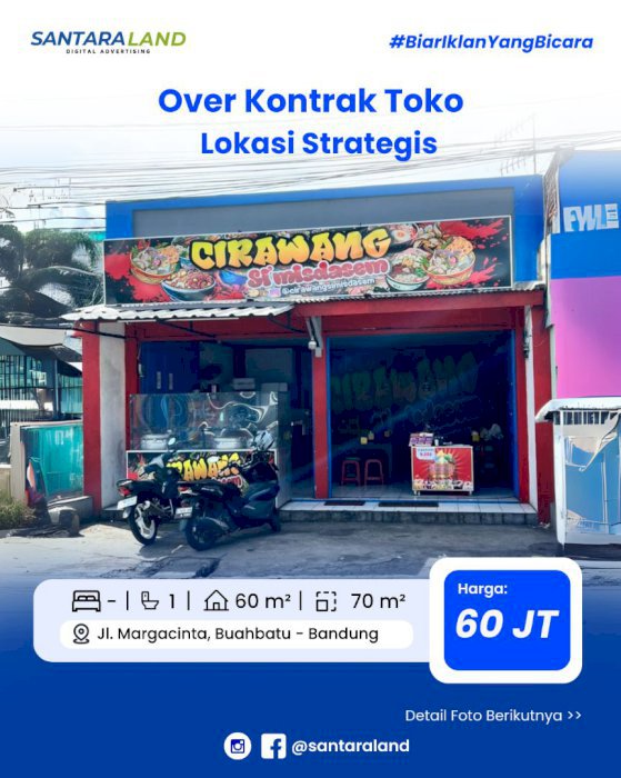 Over Kontrak Toko Lokasi Strategis – Buahbatu Bandung