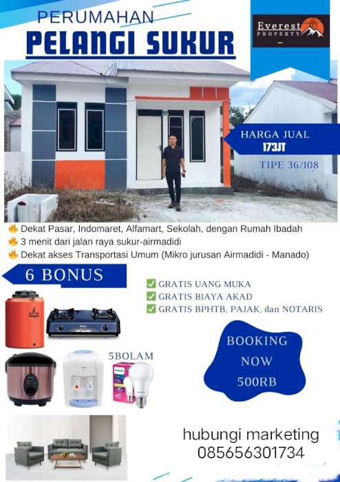 Dijual rumah murah fasilitas menarik strategis minahasa sulawesi utara