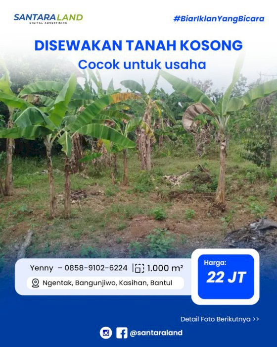 DISEWAKAN TANAH KOSONG
