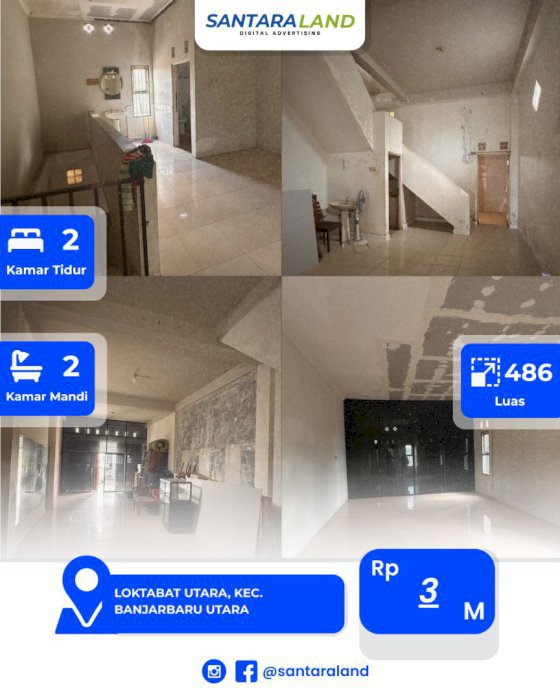 Dijual Ruko 2 Lantai + Tanah Luas Siap Bangun