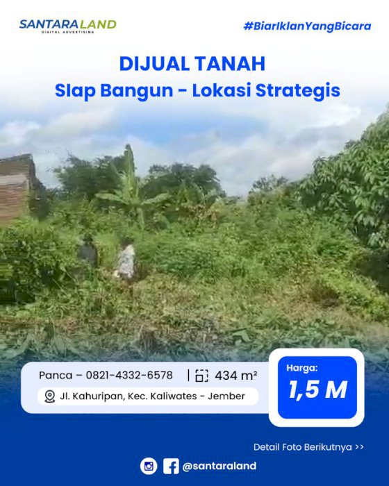 Dijual Tanah Perumahan Strategis – Jember