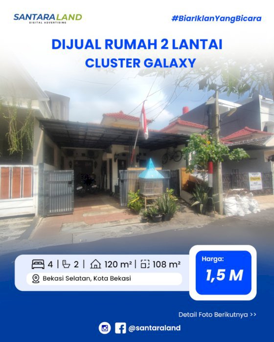 Dijual Rumah 2 Lantai Cluster Galaxy – Bekasi Selatan