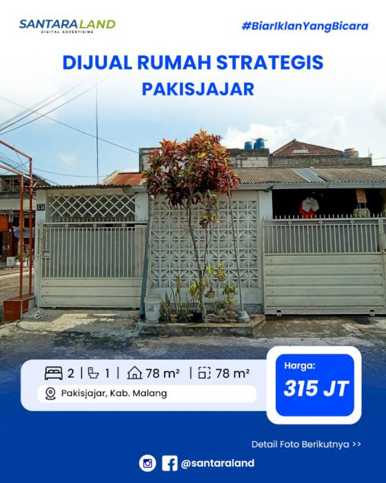 RUMAH DIJUAL – PAKISJAJAR, KABUPATEN MALANG