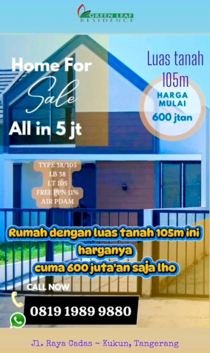 Rumah siap huni Tangerang