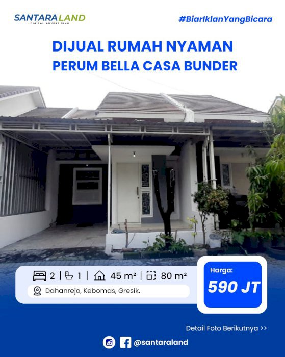 Dijual Rumah di perum Bella Casa Bunder Gresik Jatim