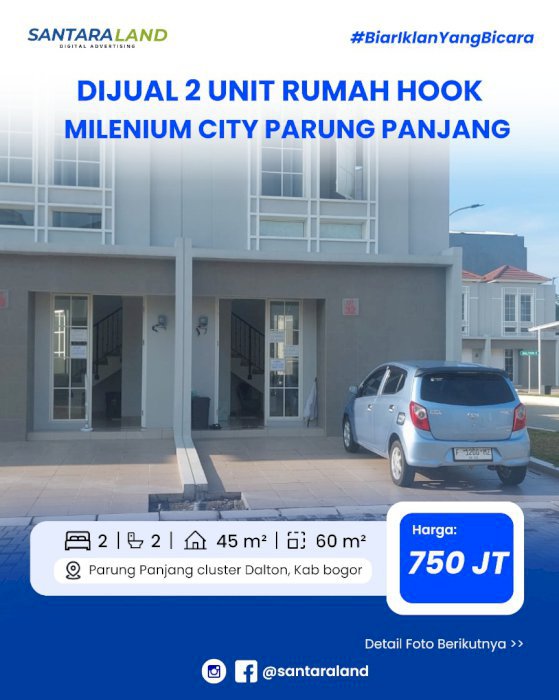 Dijual 2 unit rumah hook - Milenium City Parung Panjang
