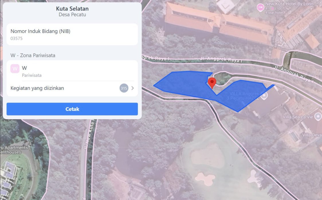 Tanah berlokasi di pecatu graha dan dapat view laut