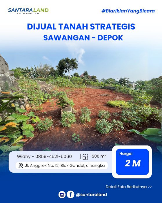 Dijual Tanah Strategis di Depok – Luas 500 m² Siap Bangun