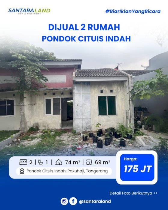 Dijual 2 rumah - Pondok Cituis Indah