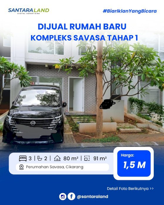 Dijual Rumah Baru belum pernah dipakai - Kompleks SAVASA tahap 1