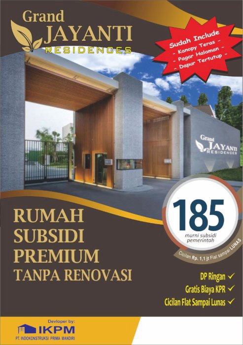 JUAL RUMAH SUBSIDI TANPA RENOVASI