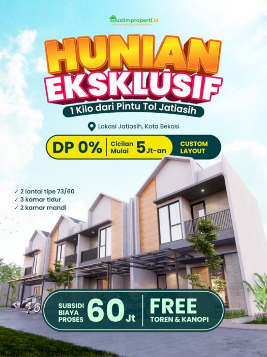 Hunian Exlusive 2 lantai dengan lokasi strategis di Jatiasih