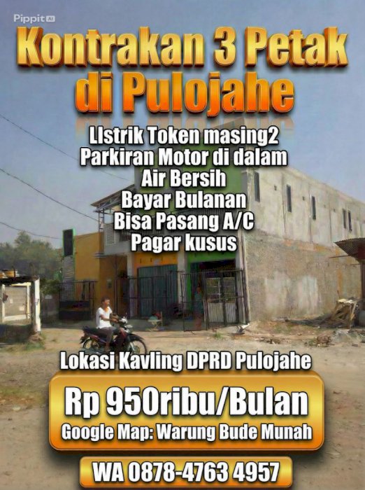 RUKO Pulojahe, Jatinegara, Jakarta Timur Luas 27 M2 Rp1,3 juta/Bulan
