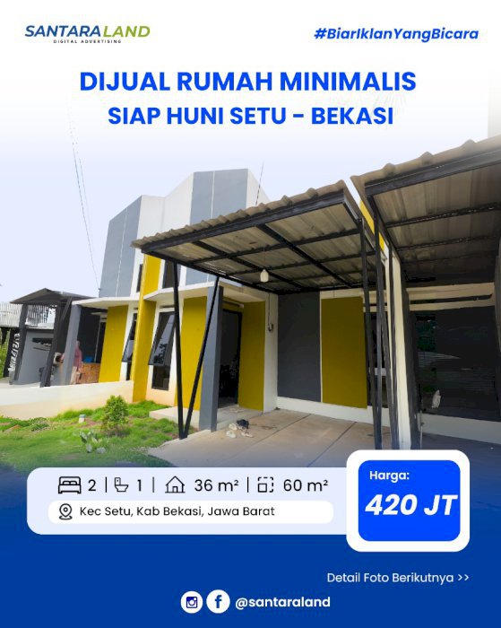 Rumah Minimalis Siap Huni Setu - Bekasi
