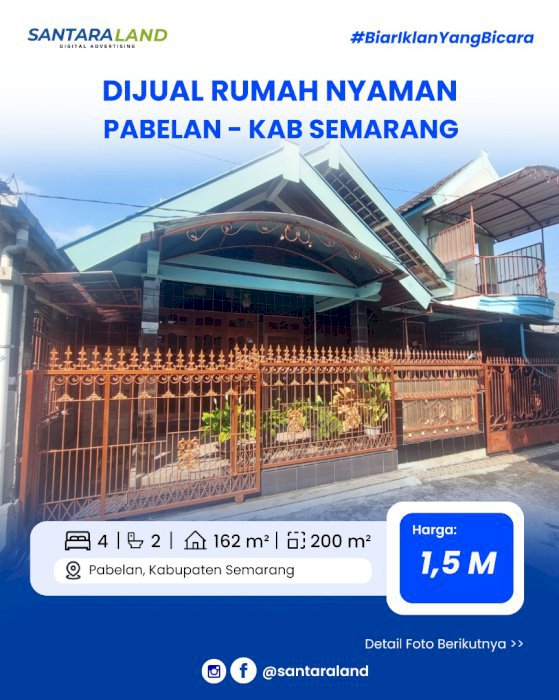 Dijual Rumah Nyaman & Luas di Pabelan, Kabupaten Semarang