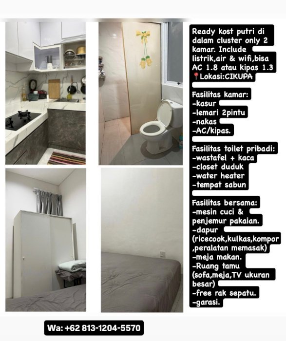 Disewa Kost putri lokasi strategis di Cikupa