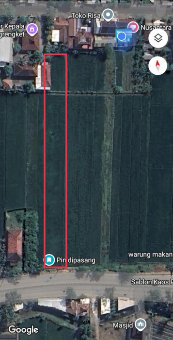 Tanah persawahan Nol km pintu tol