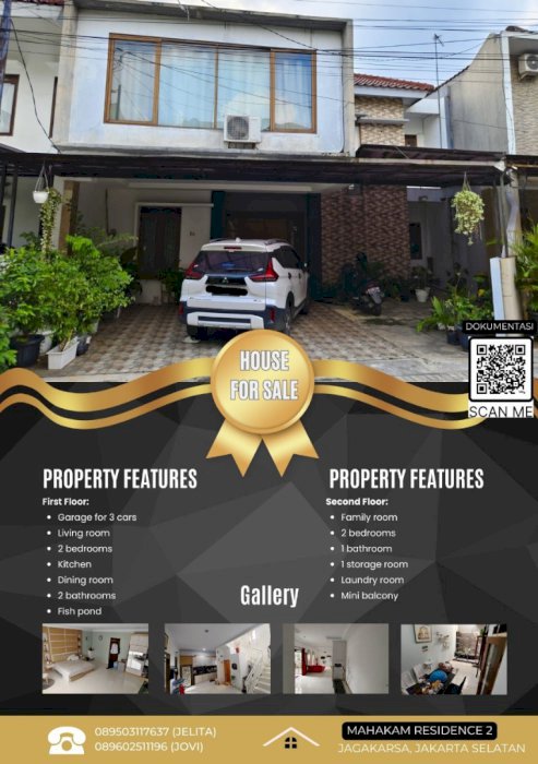Dijual rumah di Perumahan Mahakam Residence jagakarsa jakarta selatan