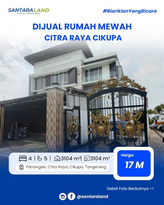 DIJUAL RUMAH MEWAH DI PANONGAN, CITRA RAYA CIKUPA – TANGERANG