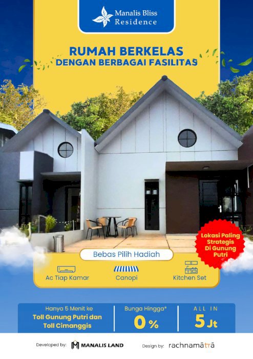 RUMAH CANTIK TANPA DP CICILAN MULAI 2 JUTAAN