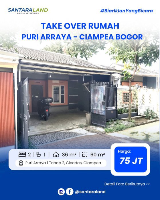 TAKE OVER RUMAH — PURI ARRAYA 1 TAHAP 2, CIAMPEA BOGOR