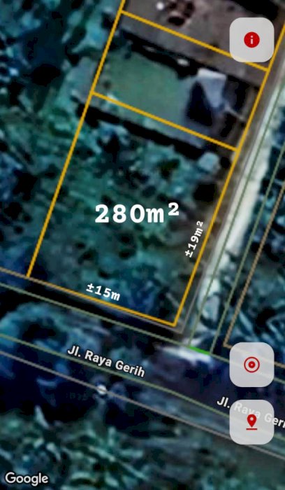 Jual tanah sona kuning di sbang dekat ubud Luas 2,8 are  Rp 650 jt/are