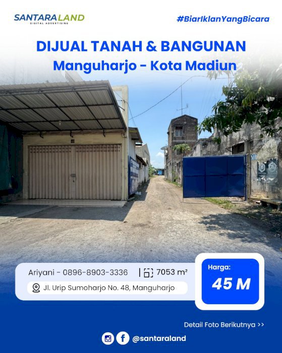 Dijual Tanah & Bangunan Aktif – Lokasi Strategis di Kota Madiun