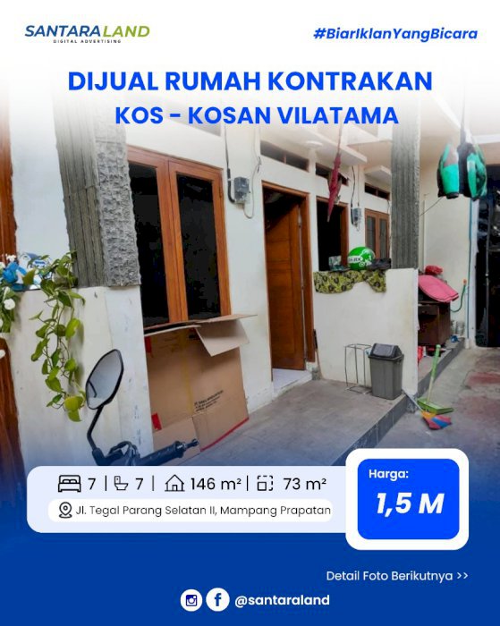 Dijual Rumah Kontrakan & Kos-Kosan VILATAMA