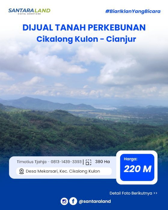 DIJUAL TANAH UNTUK PERKEBUNAN / INVESTASI BESAR