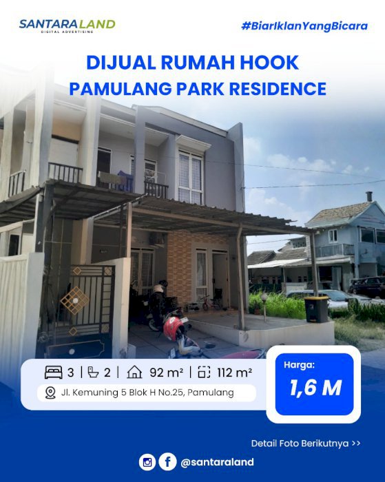 RUMAH HOOK 2 LANTAI PAMULANG PARK RESIDENCE