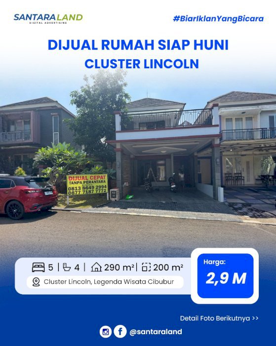 DIJUAL CEPAT RUMAH SIAP HUNI – CLUSTER LINCOLN