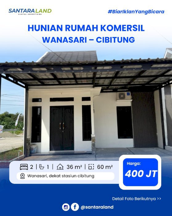 Rumah Komersil Tanpa DP Dekat Stasiun Cibitung