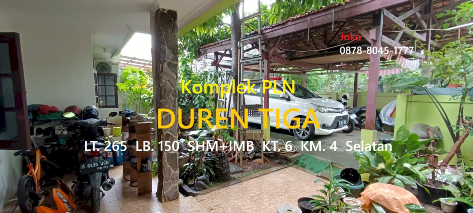 Rumah Lama TERMURAH LT 263 M2 Komplek PLN, Duren Tiga, Pancoran