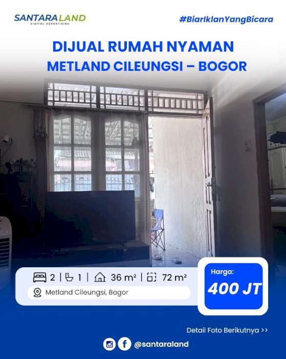 Rumah Dijual di Metland Cileungsi – Bogor