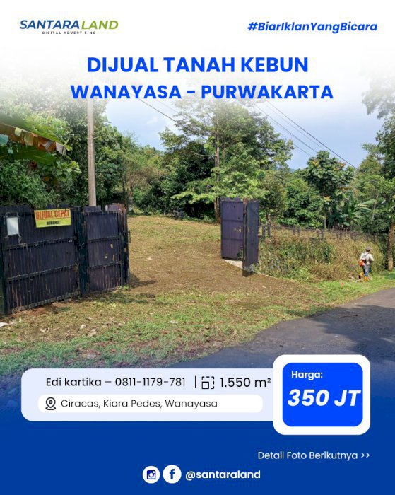 Dijual Tanah Kebun – Depan Jalan Aspal, Wanayasa Purwakarta