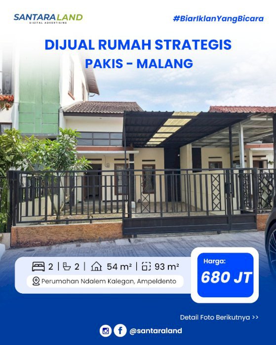 DIJUAL RUMAH STRATEGIS DEKAT BANDARA – PAKIS, MALANG
